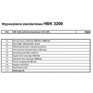 Szlifierka krawędziowa HBK 3200